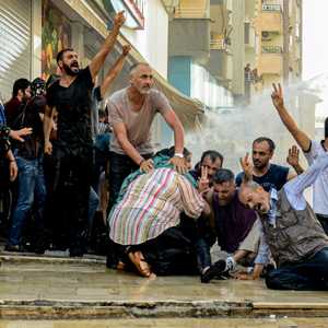 مظاهرة في مدينة ديار بكر ذات الأغلبية الكردية جنوب شرق تركيا