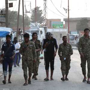 مقاتلون سوريون موالون لتركيا في تل أبيض شمالي سوريا