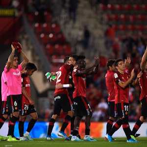 فرحة لاعبي ريال مايوركا بالفوز على ريال مدريد