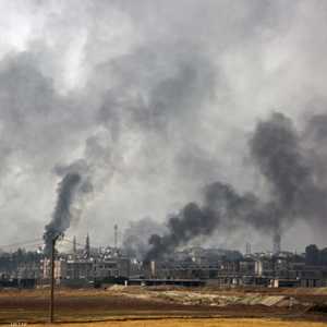 أدخنة تتصاعد من رأس العين بعد هجوم تركي