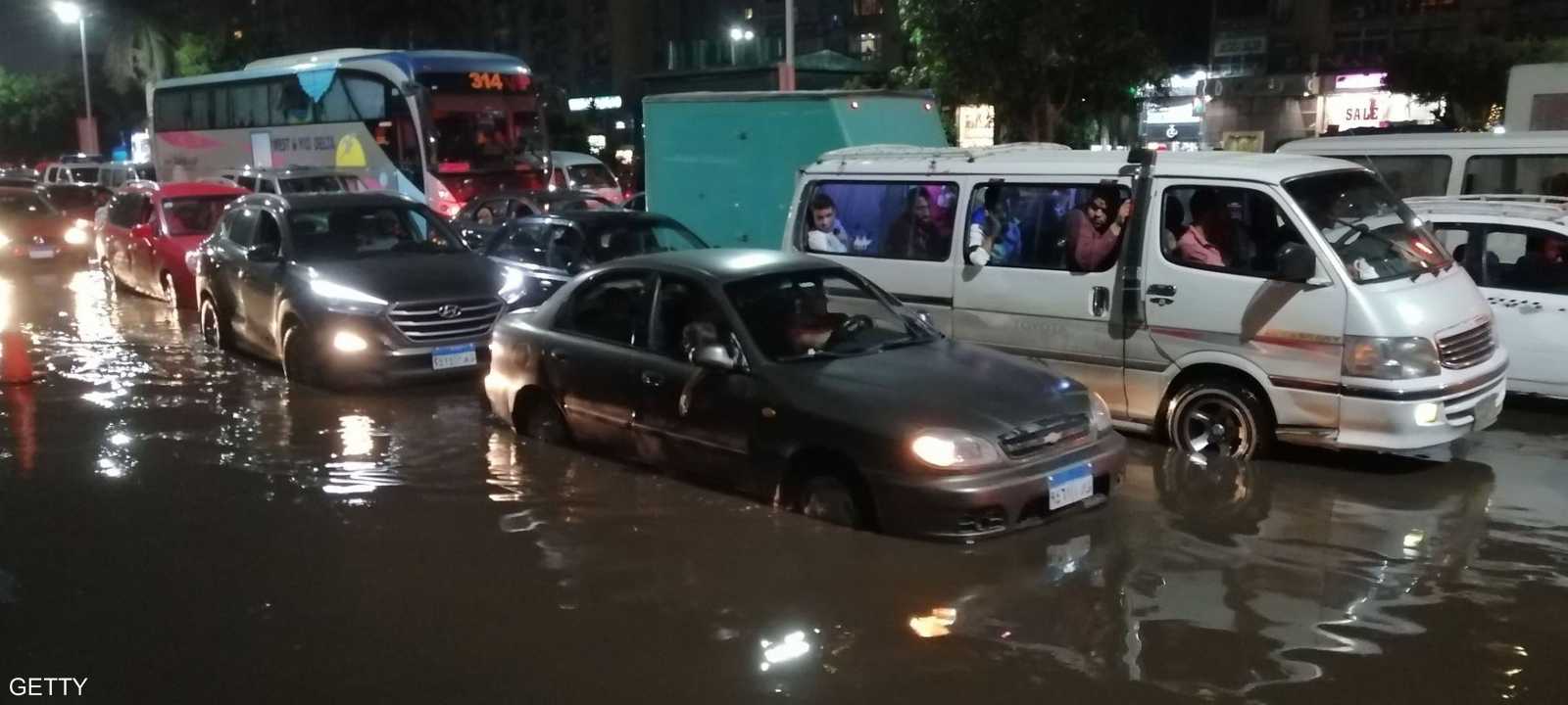 هطول أمطار غزيرة في القاهرة