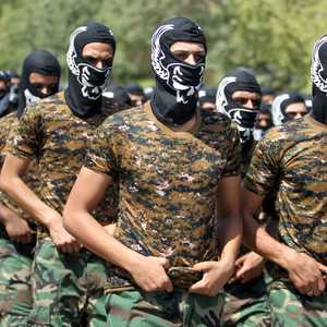 عناصر من منظمة بدر الموالية لإيران. أرشيف