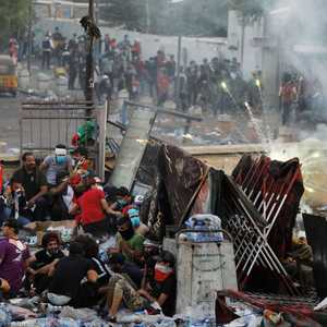 جانب من الاحتجاجات في بغداد