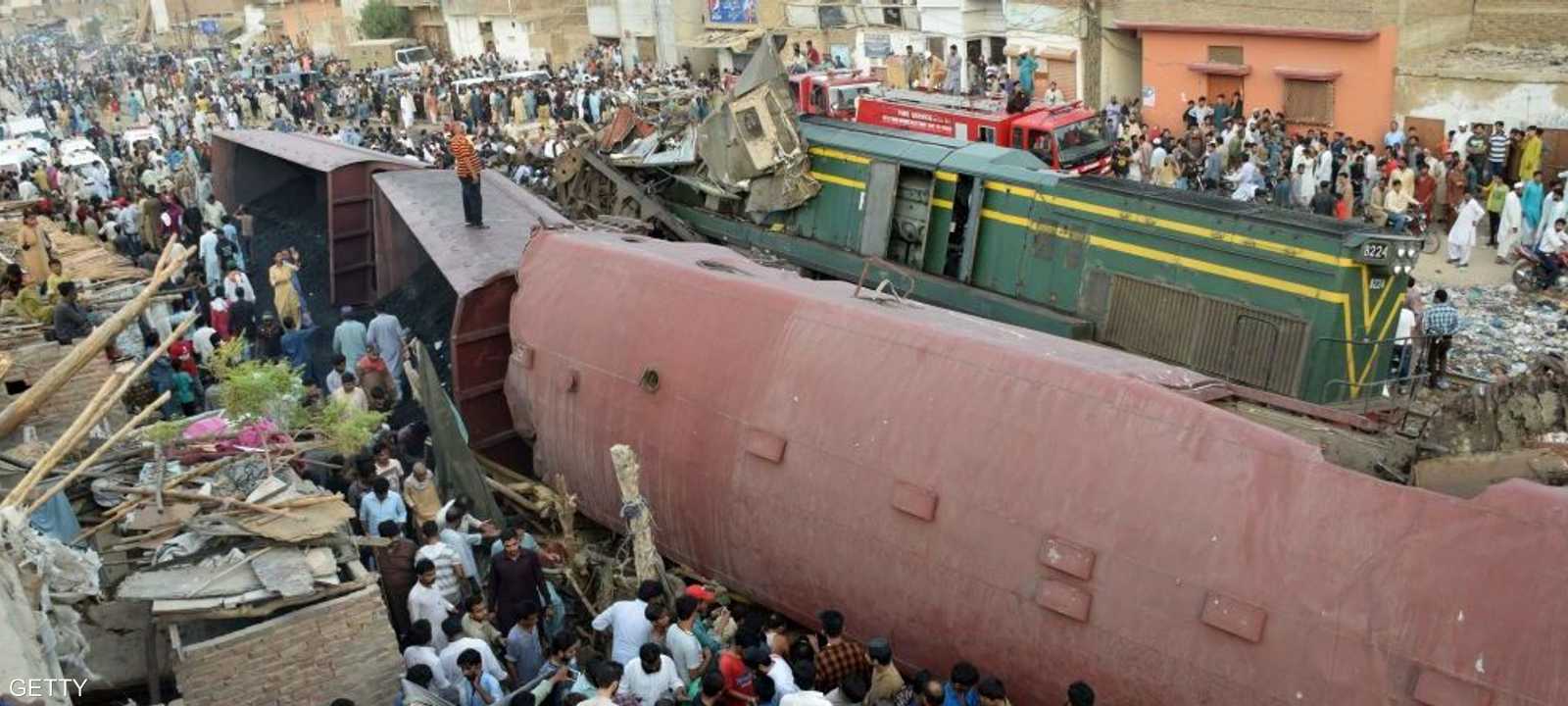 صورة أرشيفية لحادث قطار في باكستان