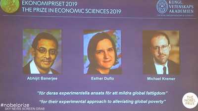 نوبل للاقتصاد تذهب لـ3 علماء بسبب أبحاثهم بمكافحة الفقر