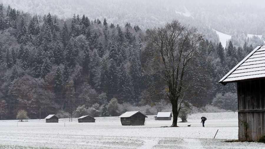 الثلوج كست غابات في جنوب ألمانيا.