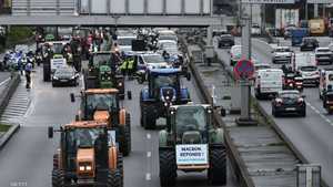 جانب من الاحتجاجات التي يقوم بها مزارعون فرنسيون