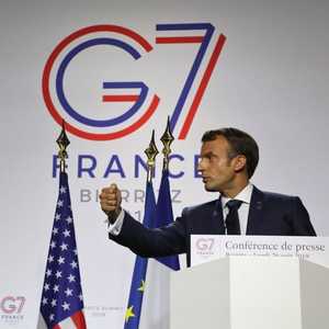 صورة أرشيفية للقاء سابق بين ترامب وماكرون