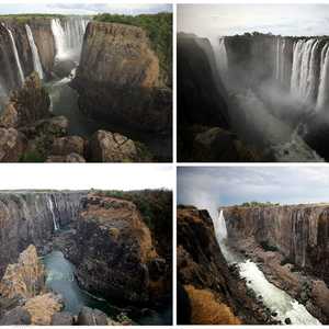 شلالات فيكتوريا.. قبل وبعد موسم الجفاف
