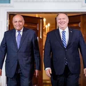 بومبيو وشكري في مقر وزارة الخارجية في واشنطن.