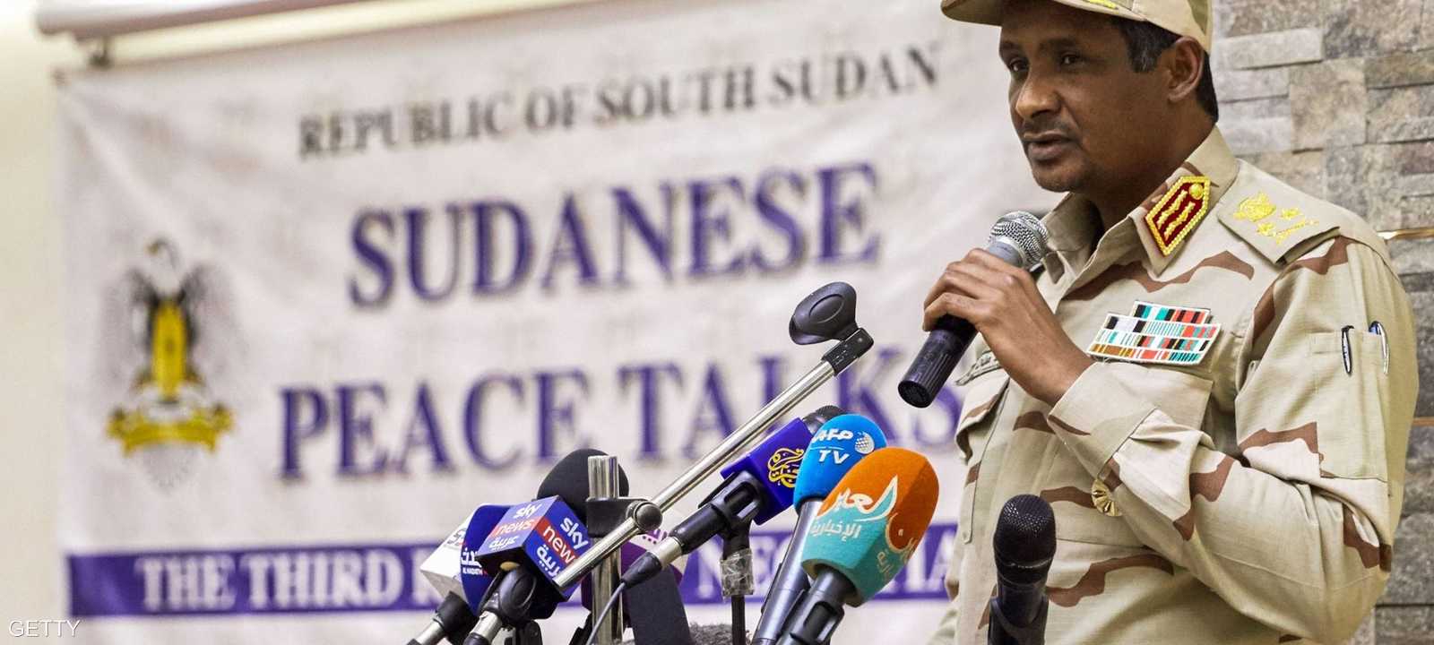 دقلو خلال افتتاح محادثات السلام في جوبا