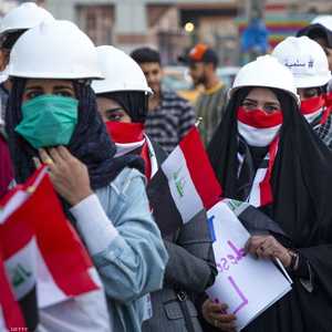 جانب من الاحتجاجات في مدينة البصرة