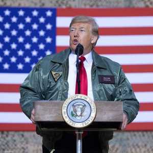 ترامب خلال زيارته لقاعدة الأسد الجوية في العراق