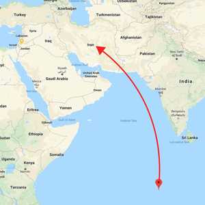تبعد جزيرة دييغو غارسيا عن إيران نحو 5000 كلم
