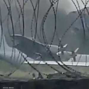 ألسنة لهب ودخان من جراء الحادث