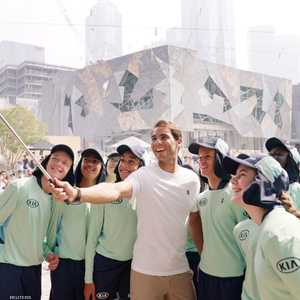 رافايل نادال وصورة على هامش مباريات ملبورن.