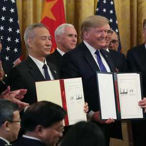 مراسم التوقيع على الاتفاق في واشنطن.