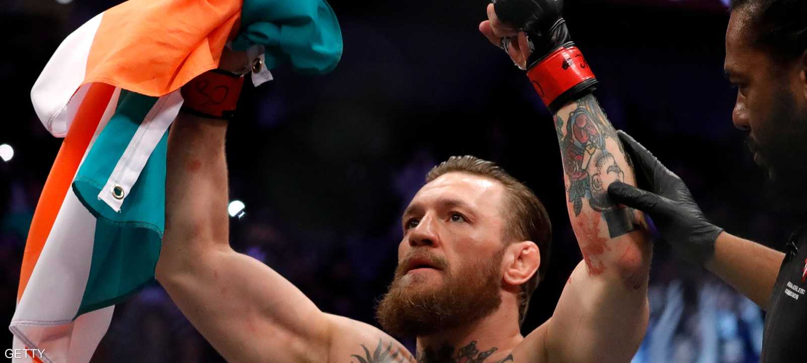 الإيرلندي كونور ماكغريغور أثناء الفوز