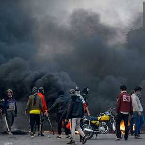 جانب من الاحتجاجات في بغداد.