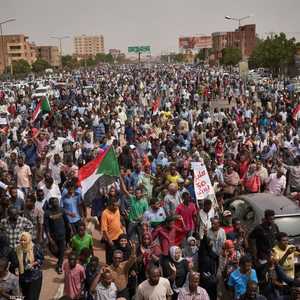 جانب من المظاهرات ضد نظام عمر البشير في السودان.