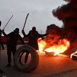 جانب من الاحتجاجات في العراق.