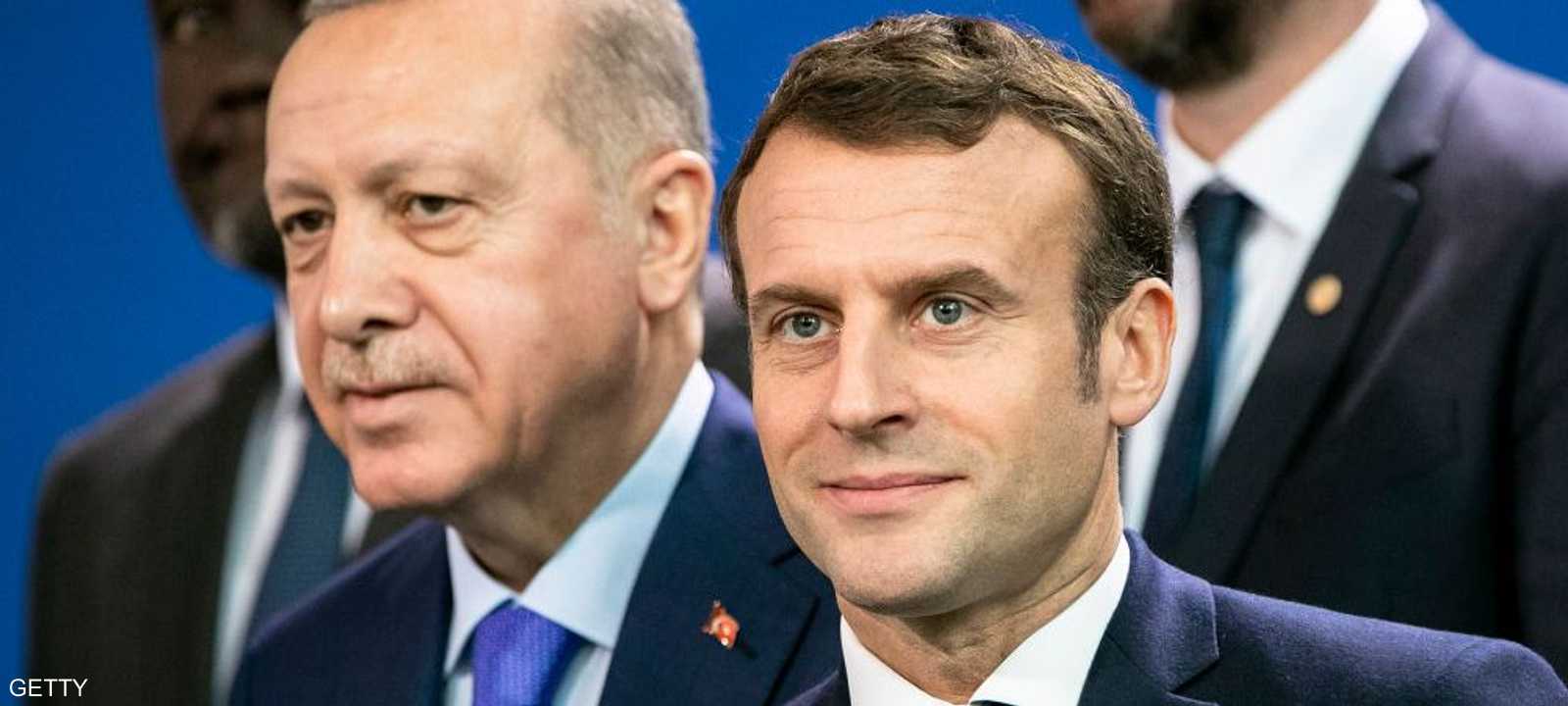 ماكرون وأردوغان في مؤتمر برلين بشأن ليبيا