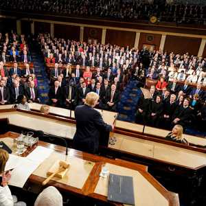 ترامب خلال إلقاء خطاب حالة الاتحاد