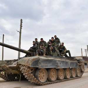 دبابة للجيش السوري في إدلب