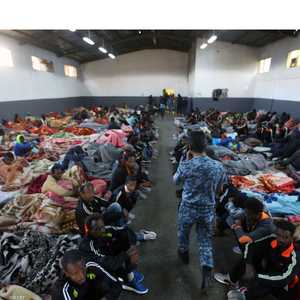 أحد مراكز اللاجئين في ليبيا