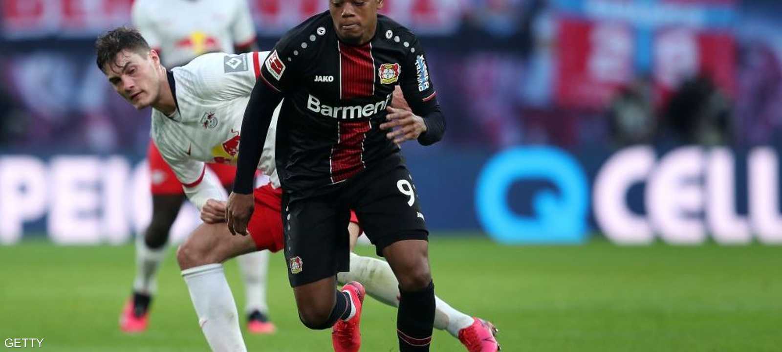 لقطة من مباراة لايبزيغ وباير ليفركوزن