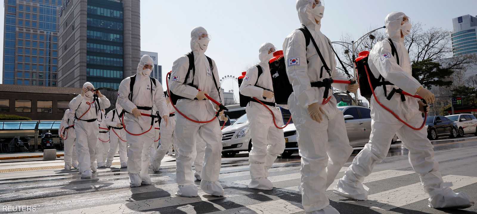 استعانت كوريا الجنوبية بالجيش في أعمال تعقيم المدن