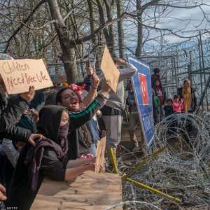 لاجئون على الحدود اليونانية