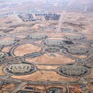 صورة جوية لأعمال البناء بالعاصمة الإدارية في مارس الماضي.