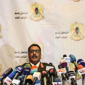 المسماري في مؤتمر صحفي بالقاهرة في مارس الماضي.