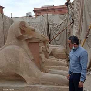 الكباش الأربعة خلال عمليات الترميم