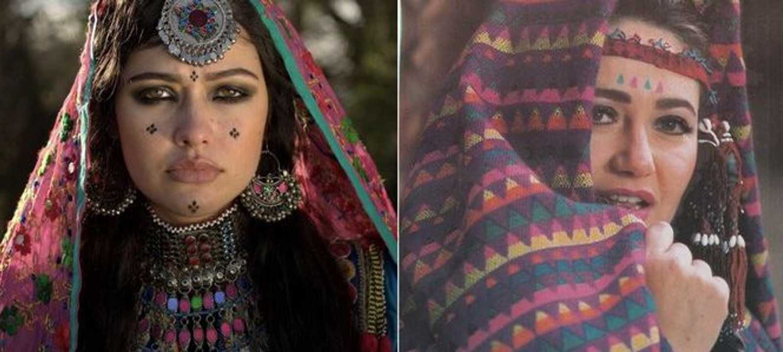 ليلى علوي وشبيهتها الأفغانية