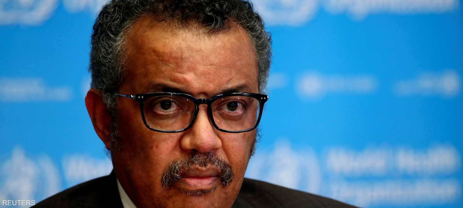 المدير العام للمنظمة تيدروس أدهانوم غيبريسوس خلال مؤتمر صحفي