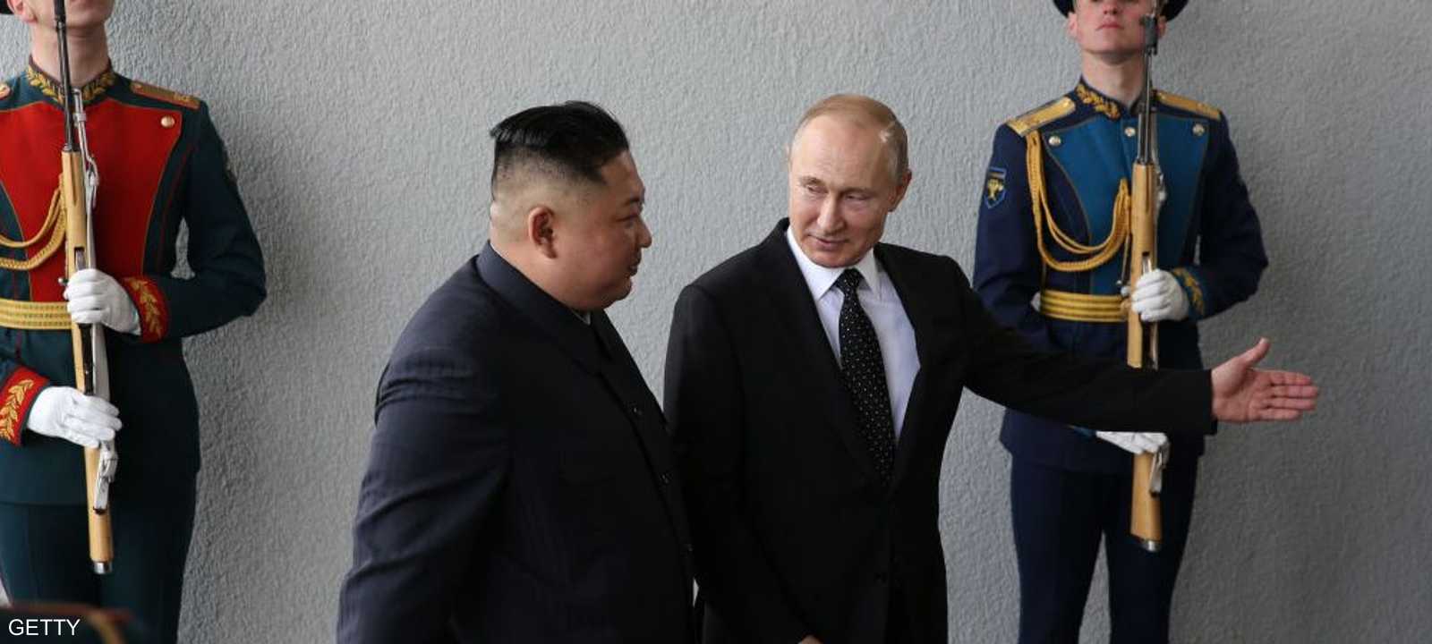 بوتن وكيم في لقاء سابق جمعهما في روسيا