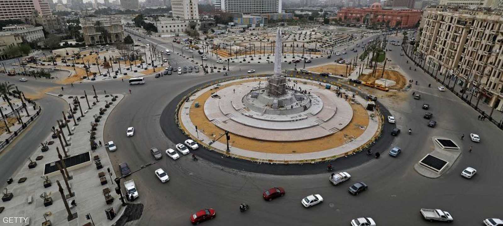 منظر عام لميدان التحرير في القاهرة.