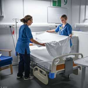 أرشيفية لعاملتين في القطاع الصحي بأحد مستشفيات لندن