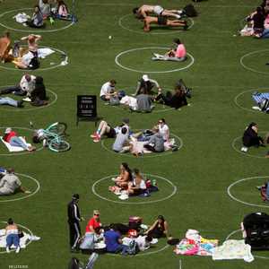 حدائق نيويورك وضعت دوائر لفرض التباعد الاجتماعي