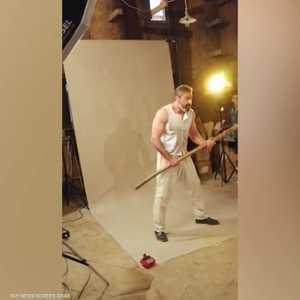 ياسر جلال في كواليس تصوير "بوستر الفتوة"