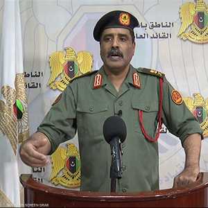 المسماري خلال مؤتمر صحفي