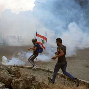 جانب من احتجاجات لبنان يوم السبت.