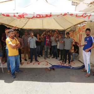إحدى خيم الاعتصام التي نصبها المحتجون جنوبي تونس