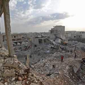 صورة أرشيفية تظهر الدمار الذي حل بإدلب في سوريا