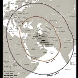 خريطة توضح مدى الطائرات التي قد تمتلكها إيران إذا رفع الحظر