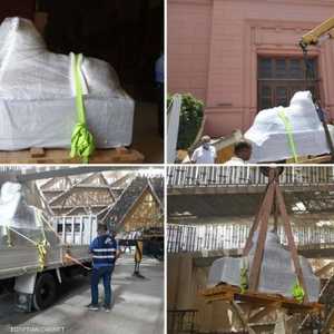 إجراءت أمنية مشددة لنقل التماثيل الضخمة