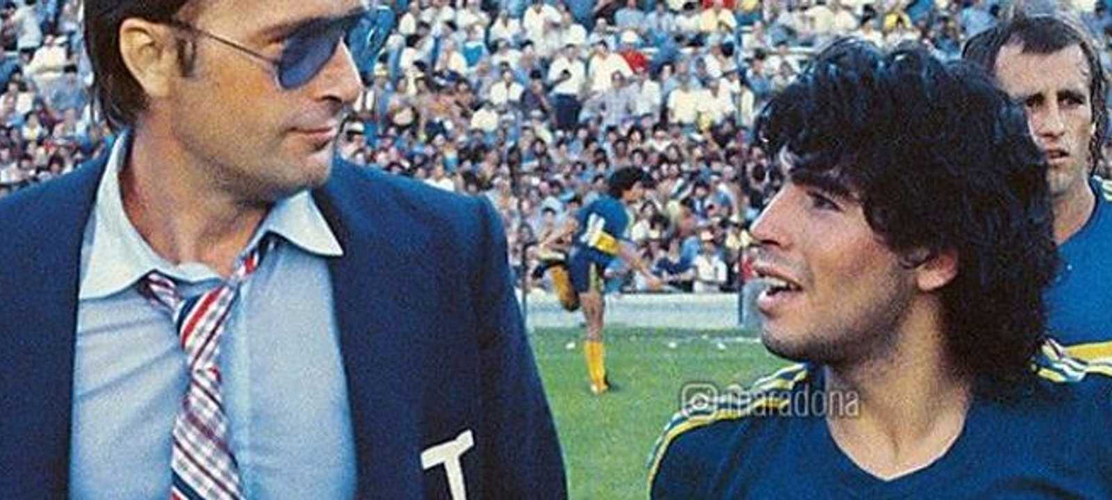 مارادونا ومارسوليني إبان وجودهما في بوكا جونيورز عام 1981