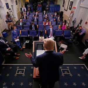 ترامب خلال المؤتمر الصحفي